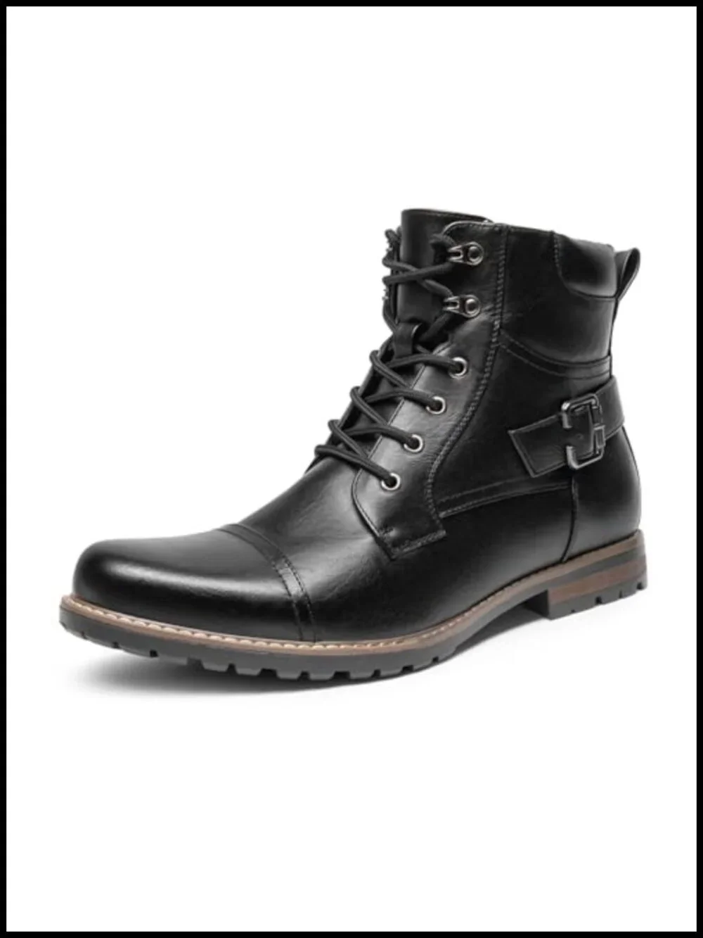 Premium Synthetic Leather Motorcycle Combat Boots with Zipper